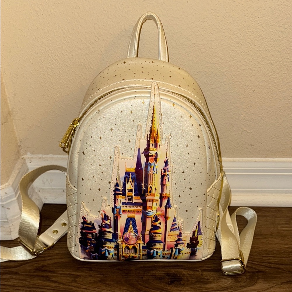 Gold Castle Print Backpack